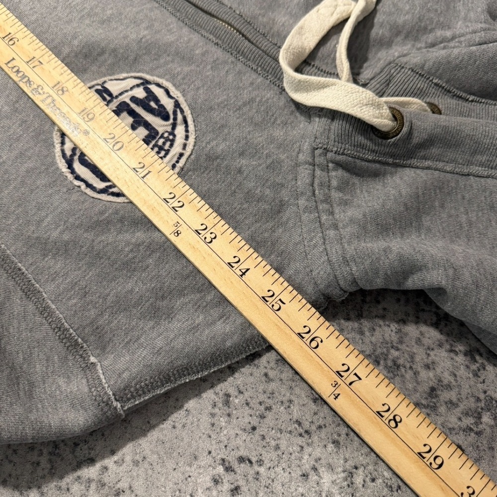 Aeropostale Mens Gray Full Zip Hoodie Aero 3 Applique Fleece Sweatshirt Medium - Picture 5 of 5